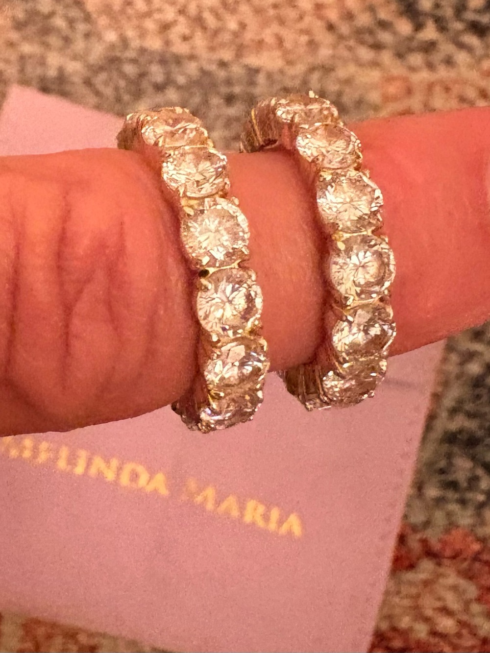 Set of two Melinda Maria Grand Heiress Rings NWOT Size 7